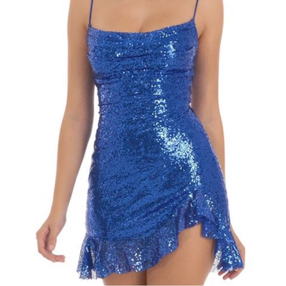 Blue Sequin Dress